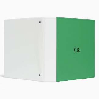 Simple solid color add name text monogram 3 ring binder