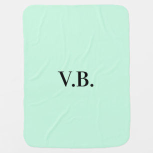 Simple solid color add name text monogram   baby blanket
