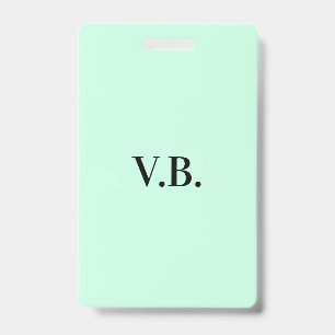 Simple solid color add name text monogram badge
