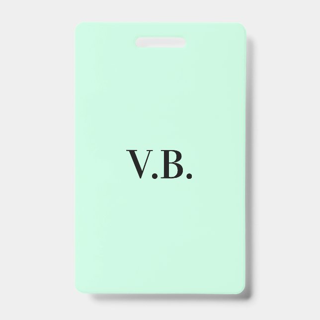 Simple solid color add name text monogram badge (Front)