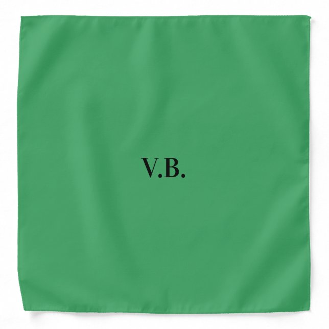 Simple solid color add name text monogram  bandana (Front)