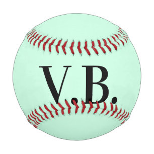 Simple solid color add name text monogram baseball