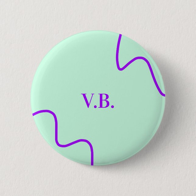 Simple solid color add name text monogram  button (Front)