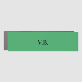 Simple solid color add name text monogram car magnet