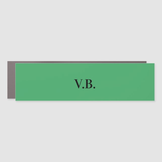 Simple solid color add name text monogram  car magnet (Front)