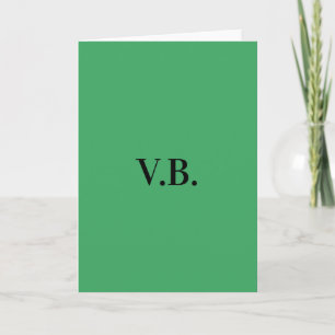 Simple solid color add name text monogram card