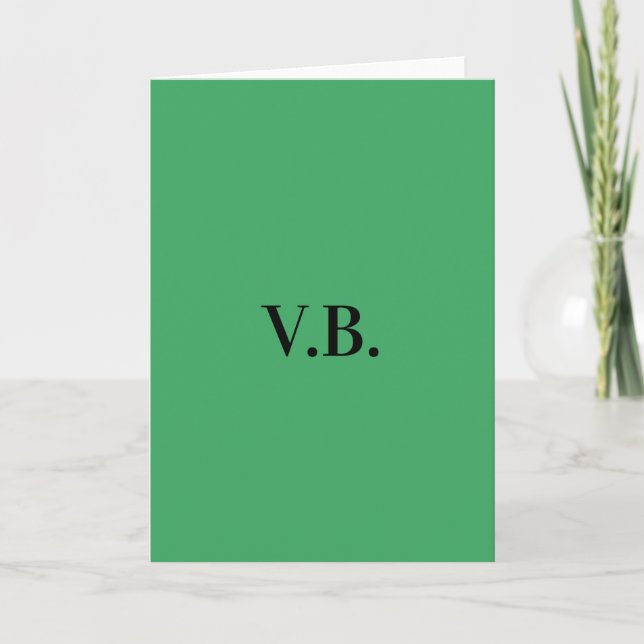 Simple solid color add name text monogram  card (Front)