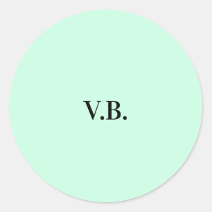 Simple solid color add name text monogram classic round sticker