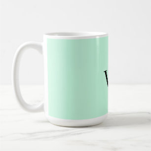 Simple solid color add name text monogram coffee mug