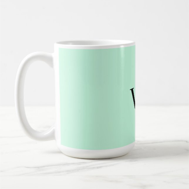 Simple solid color add name text monogram  coffee mug (Left)