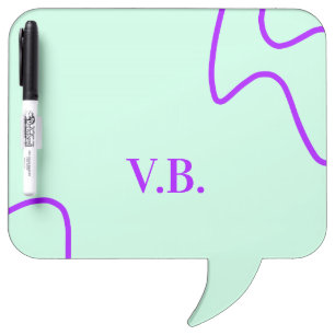 Simple solid color add name text monogram dry erase board