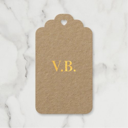 Simple solid color add name text monogram    foil gift tags