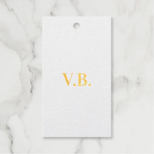 Simple solid color add name text monogram  foil gift tags