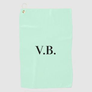 Simple solid color add name text monogram golf towel