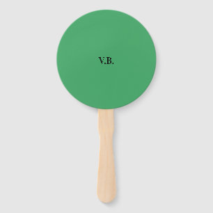 Simple solid color add name text monogram hand fan