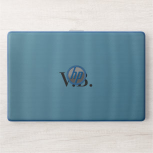 Simple solid color add name text monogram HP laptop skin