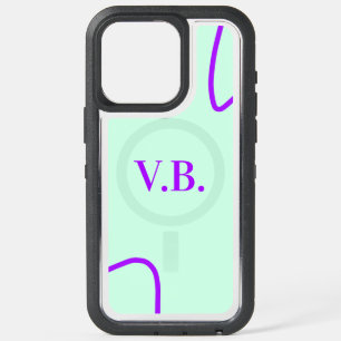 Simple solid color add name text monogram  iPhone 15 pro max case
