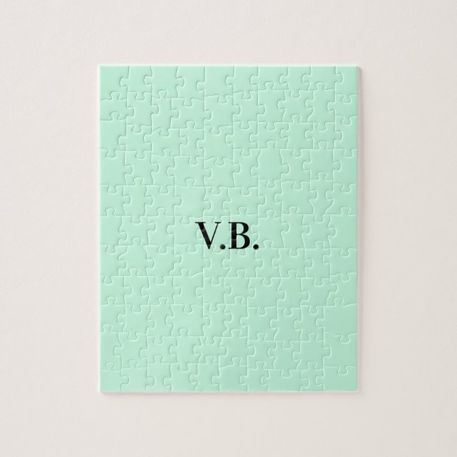 Simple solid color add name text monogram jigsaw puzzle (Vertical)