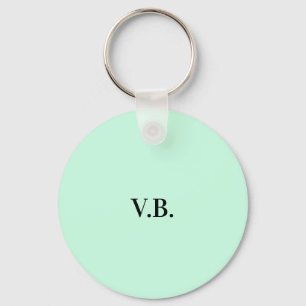 Simple solid color add name text monogram keychain