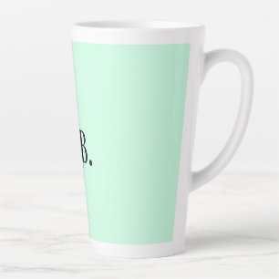 Simple solid color add name text monogram latte mug