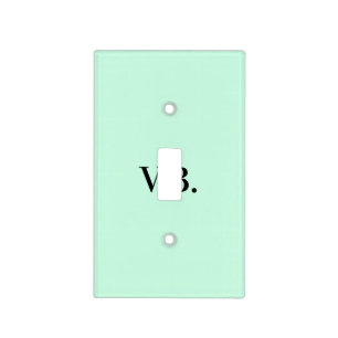 Simple solid color add name text monogram light switch cover