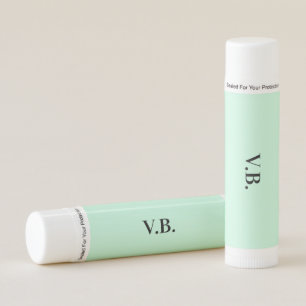 Simple solid color add name text monogram lip balm