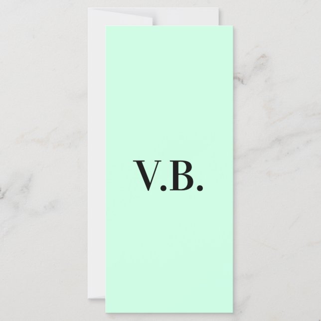 Simple solid color add name text monogram   magnetic invitation (Front)