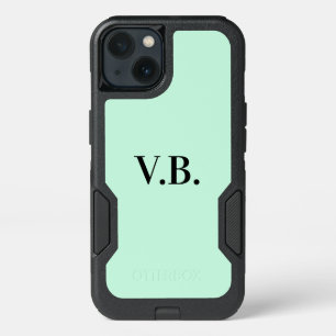 Simple solid color add name text monogram iPhone 13 case