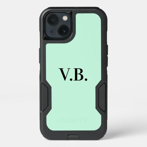 Simple solid color add name text monogram  iPhone 13 case