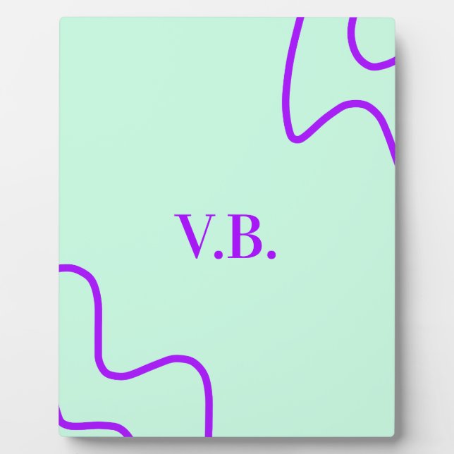 Simple solid color add name text monogram  plaque (Front)
