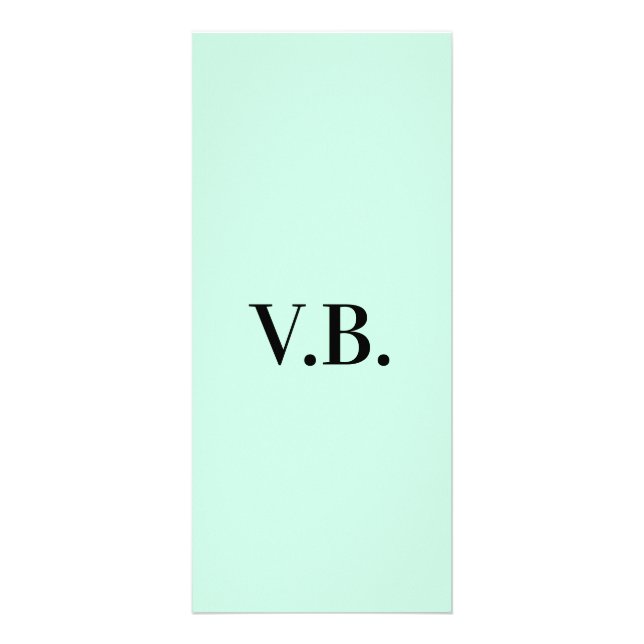 Simple solid color add name text monogram  rack card (Front)