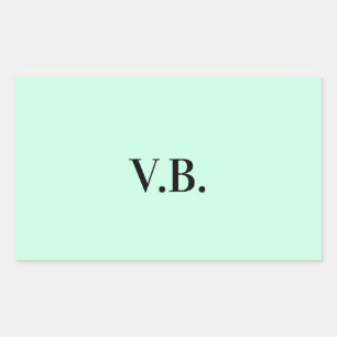 Simple solid color add name text monogram rectangular sticker