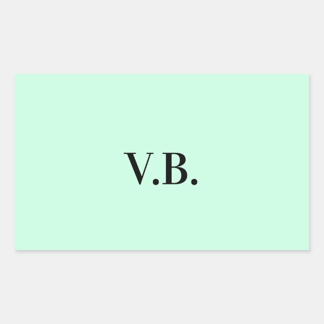 Simple solid color add name text monogram  rectangular sticker (Front)