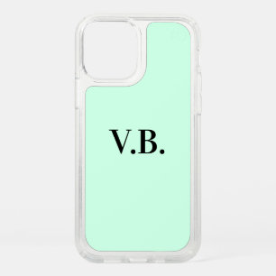 Simple solid color add name text monogram speck iPhone 12 pro case