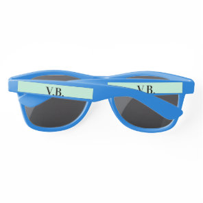 Simple solid color add name text monogram   sunglasses