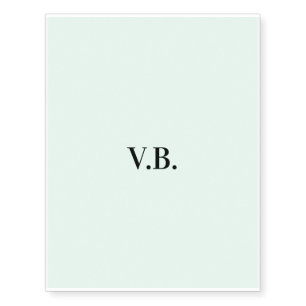 Simple solid color add name text monogram temporary tattoos