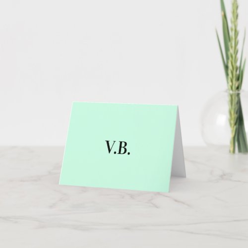 Simple solid color add name text monogram  thank you card