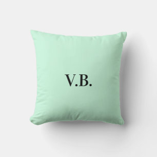 Simple solid color add name text monogram throw pillow