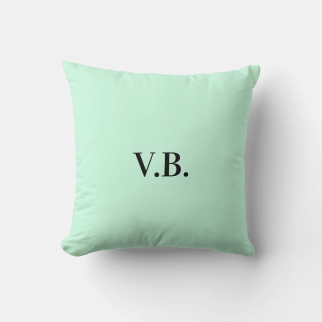 Simple solid color add name text monogram throw pillow (Front)