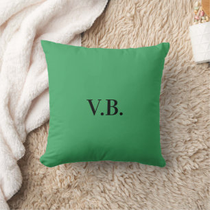 Simple solid color add name text monogram  throw pillow