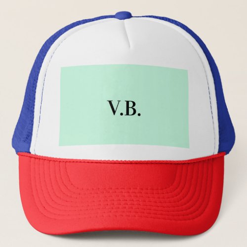 Simple solid color add name text monogram  trucker hat