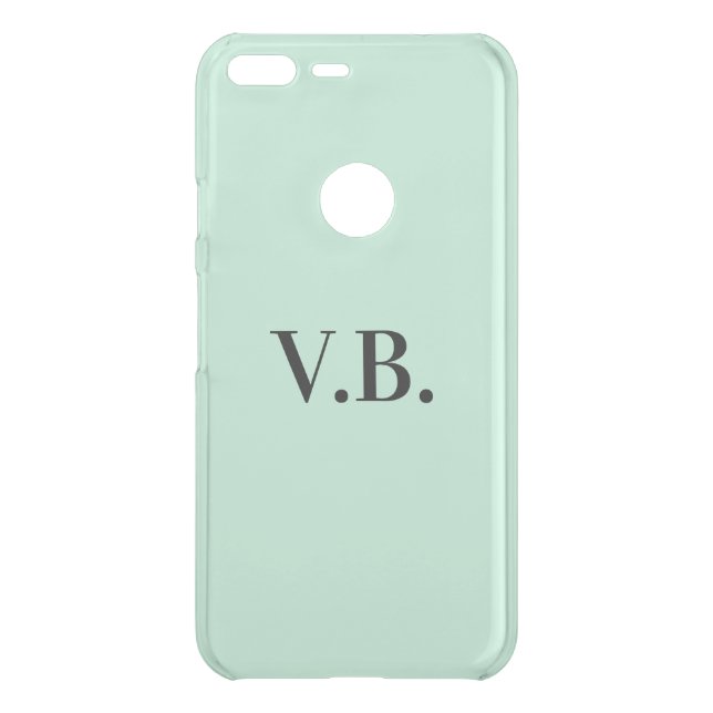 Simple solid color add name text monogram   uncommon google pixel XL case (Back)