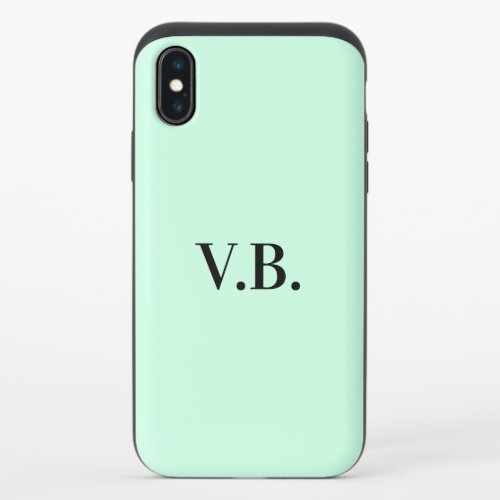 Simple solid color add name text monogram   iPhone XS slider case