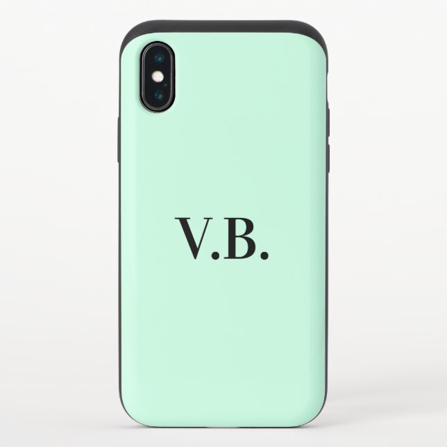 Simple solid color add name text monogram   uncommon iPhone case (Back)