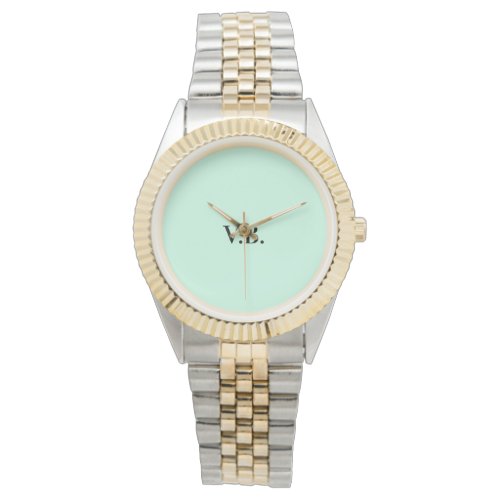 Simple solid color add name text monogram  watch