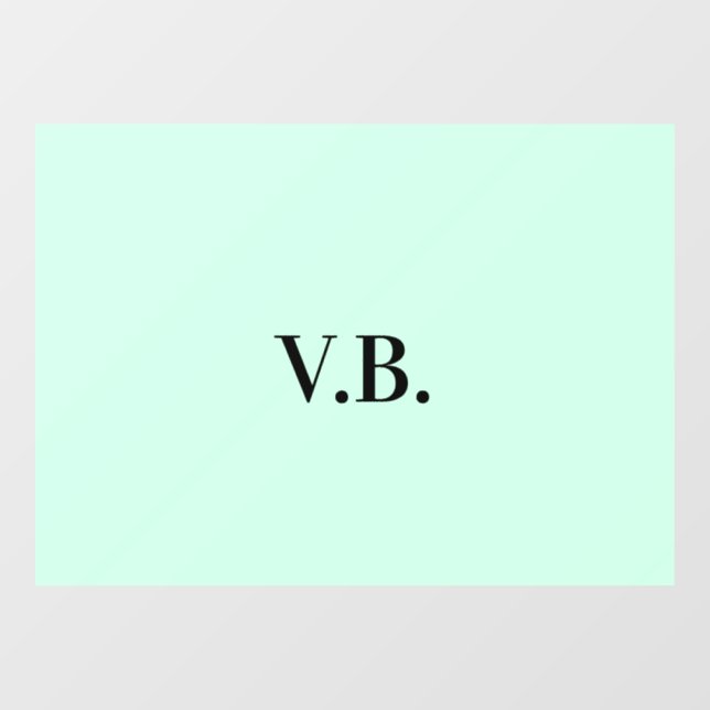 Simple solid color add name text monogram  window cling (Sheet)