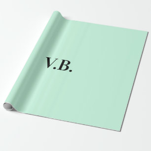 Simple solid color add name text monogram wrapping paper