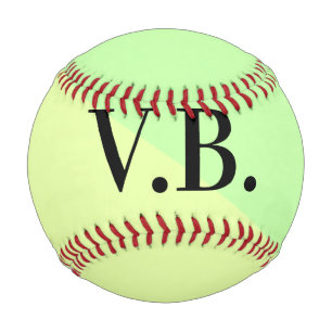 Simple solid color add name text monogram yellow g baseball