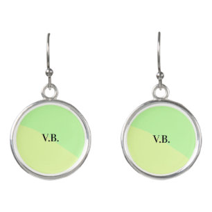 Simple solid color add name text monogram yellow g earrings