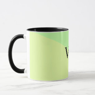 Simple solid color add name text monogram yellow g mug